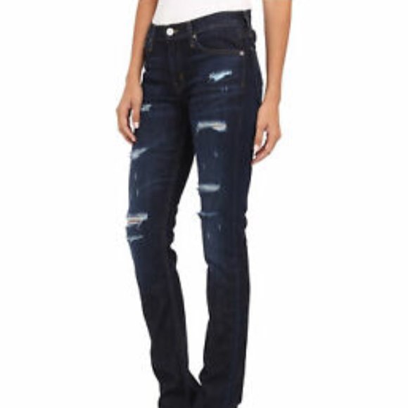 Hudson Skylar Relax Slim Straight Distroyed Jeans - Picture 1 of 5